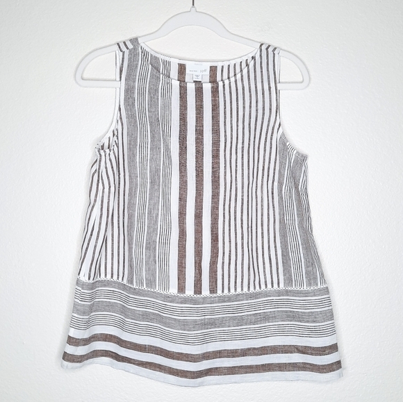J.Jill Love Linen Striped Tank Top Blouse SP - Picture 1 of 7